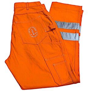 SUK Workwear Women's Size 12 Orange Pants with Reflective Stripes Highrise